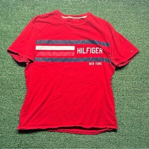Tommy Hilfiger Red and Black Men's Tee